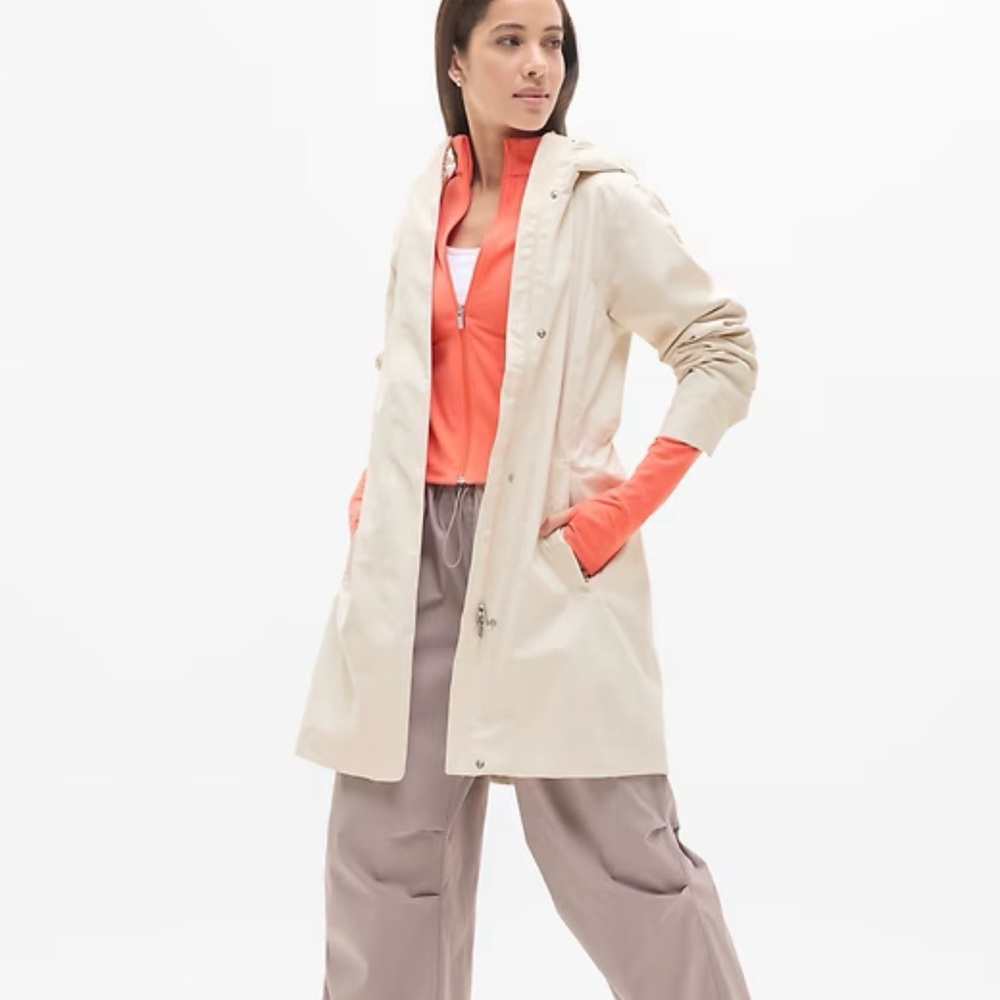Athleta Rainout Ridge Trench Rain Jacket size Medium